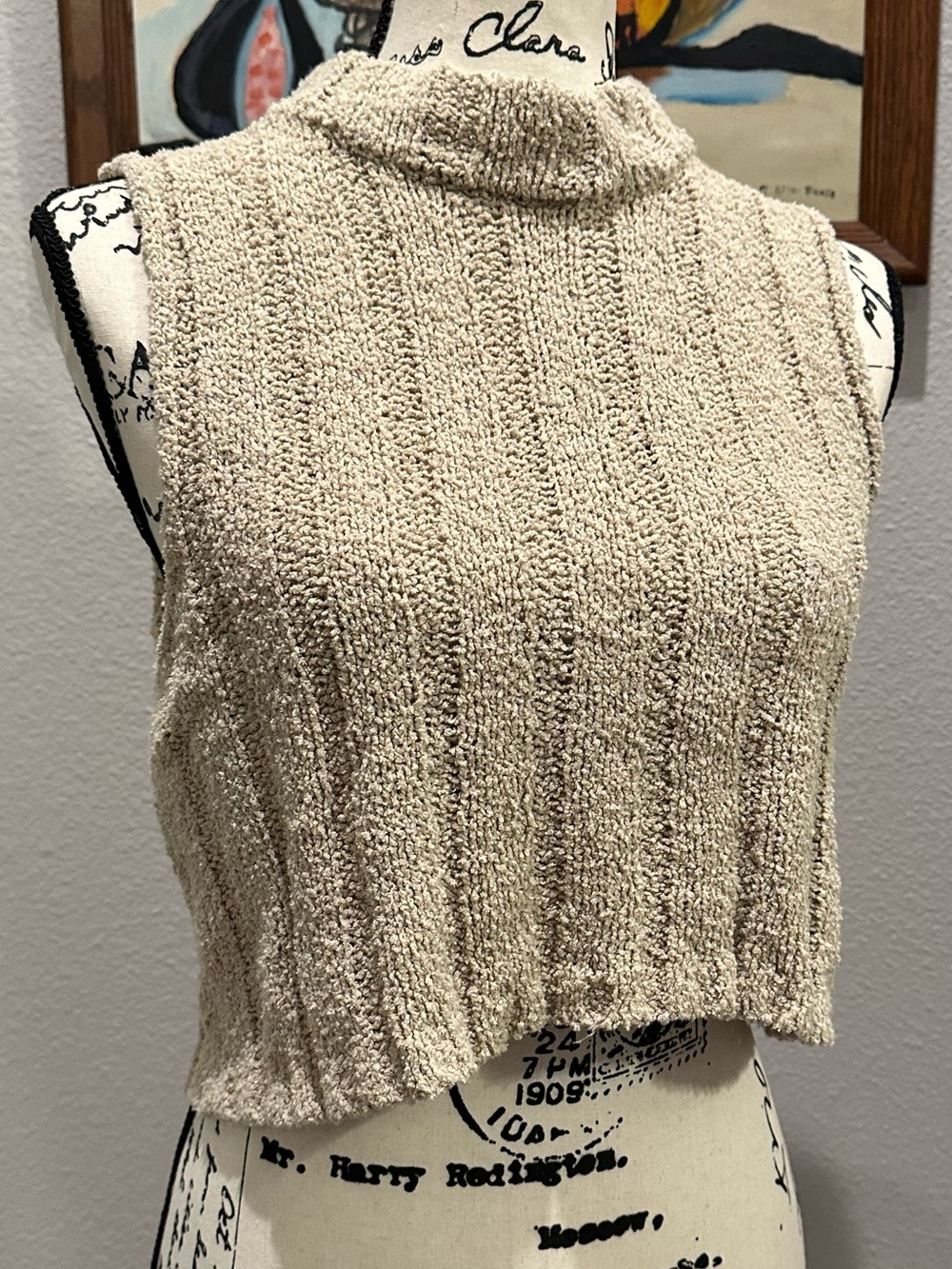 O'Neill Sleeveless Knit Crop Sweater in Cream